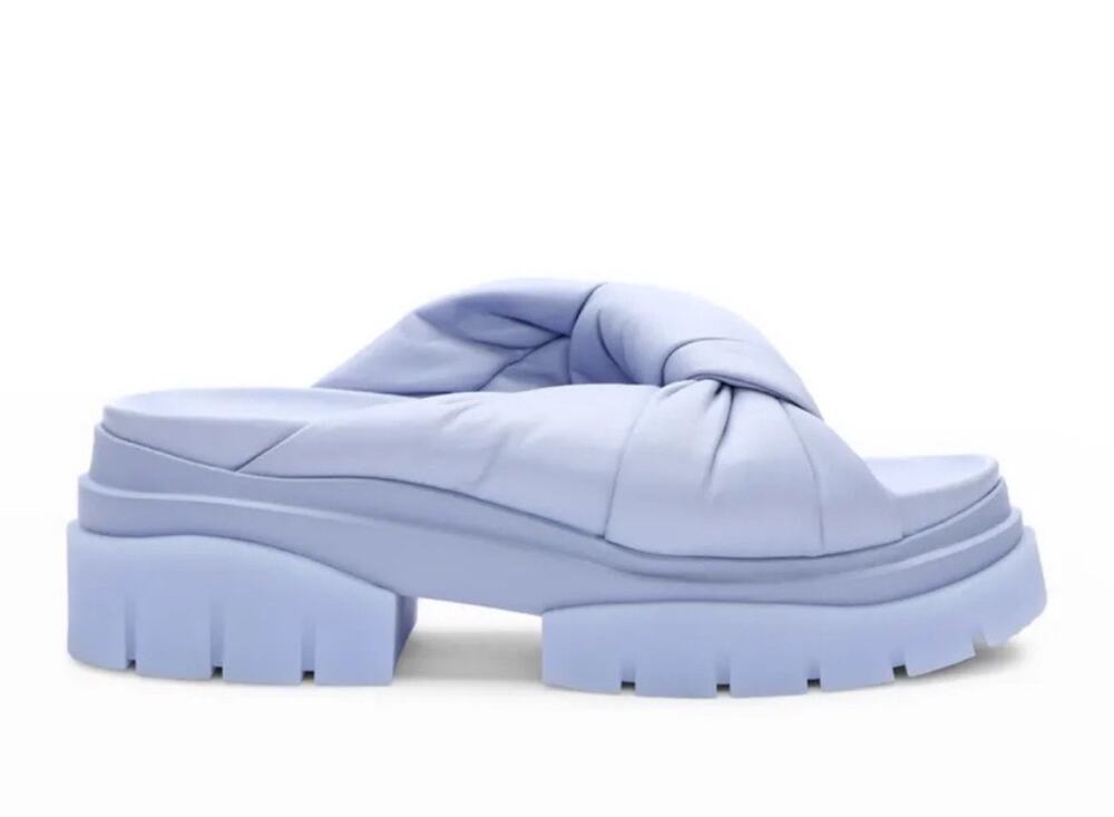 ASH Shilo Periwinkle Blue Leather Slide Sandals EU 37 US 7 Summer